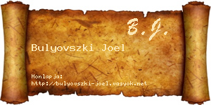 Bulyovszki Joel névjegykártya